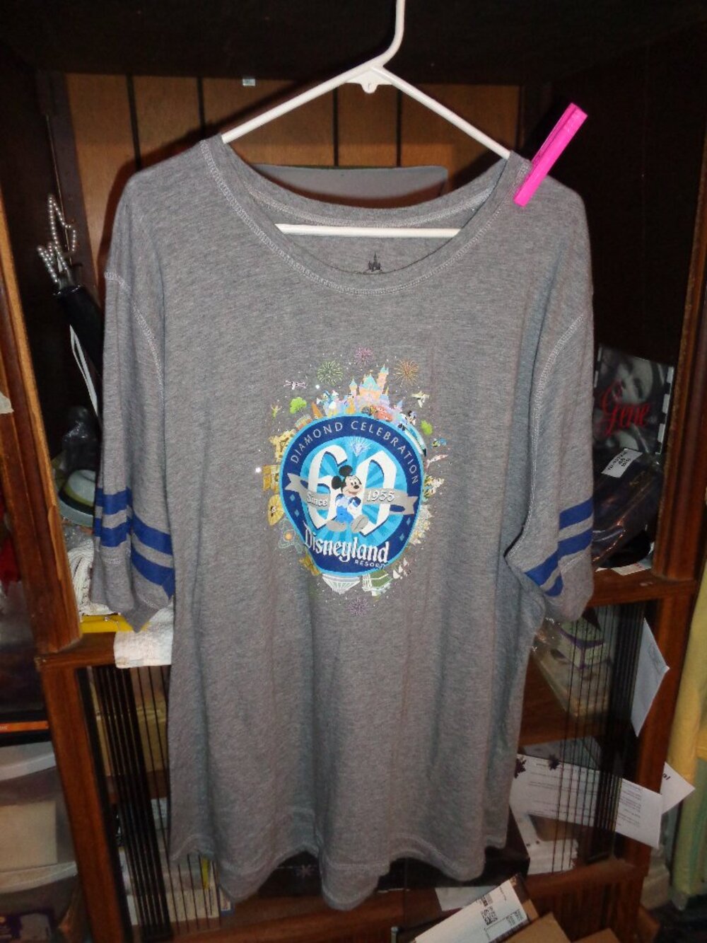 RARE DISNEY PARKS JERSEY STYLE TEE SHIRT-DIAMOND CELEBRATION 55 YEARS-SZ 2X